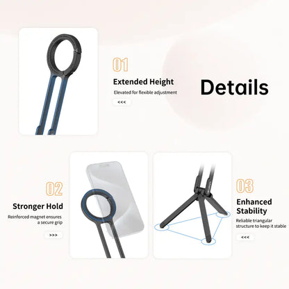Ulanzi MA30 Magnetic Phone Tripod – MagSafe Compatible, Foldable Aluminum Grip