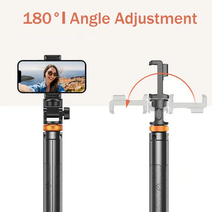 61" Selfie Stick Tripod with Wireless Remote – Aluminum, Extendable Phone Stand