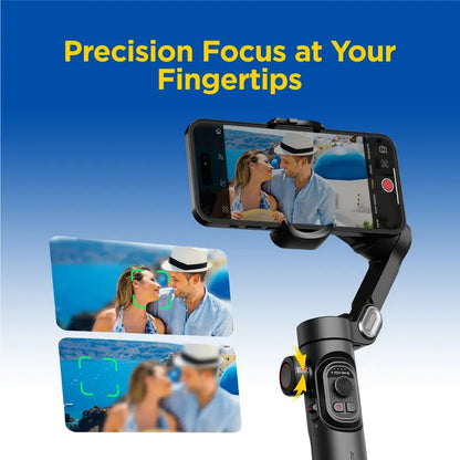 AOCHUAN 3-Axis Phone Gimbal Stabilizer – Foldable, Face Tracking, Magnetic RGB Fill Light