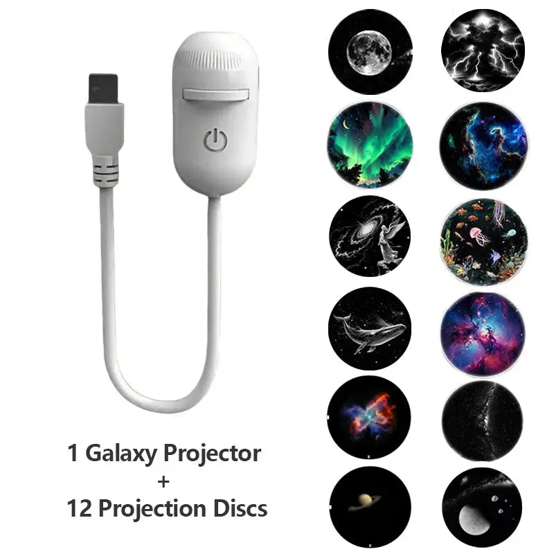 Galaxy Projector Night Light – 2-in-1 Starry Sky Projection & Warm Light, USB Powered