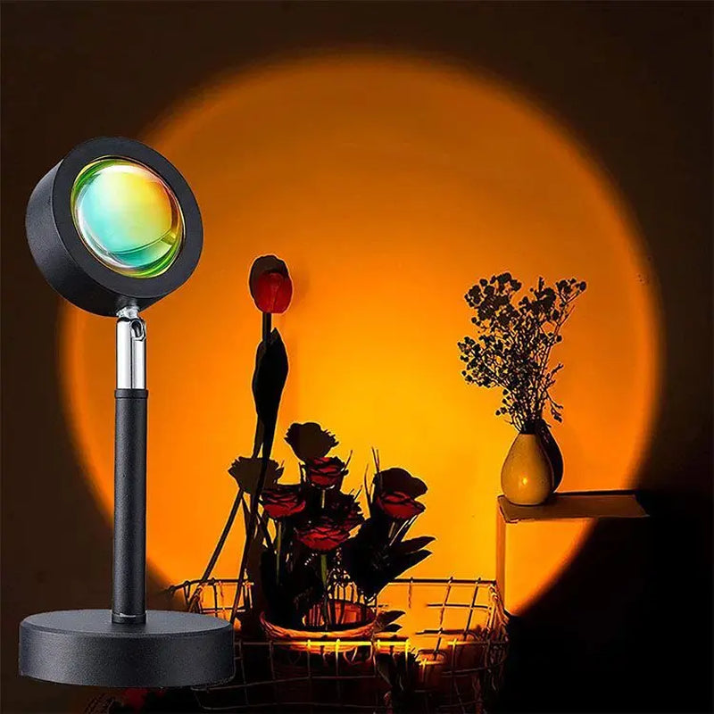 RGB Sunset Projector Lamp with Remote – 180° Adjustable, 4 Light Modes