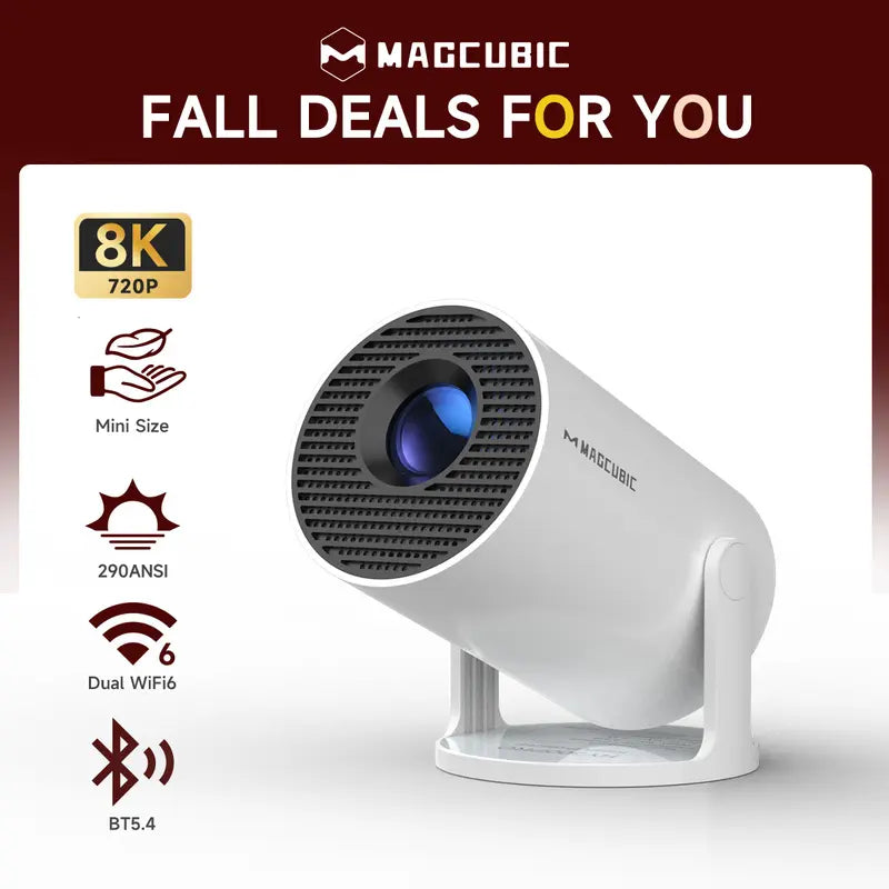 Magcubic HY300 Pro Mini Projector – 720p, Android 14, Wi-Fi 6, Auto Keystone