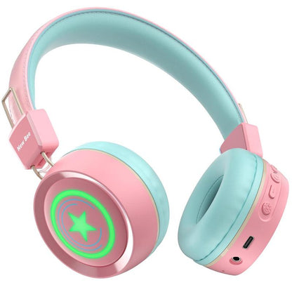 Newbee Kids Bluetooth Headphones with Mic & LED Lights – Wireless, for School & Travel