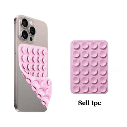 Double-Sided Silicone Suction Phone Holder – Hands-Free Mount for Mirrors & Tiles