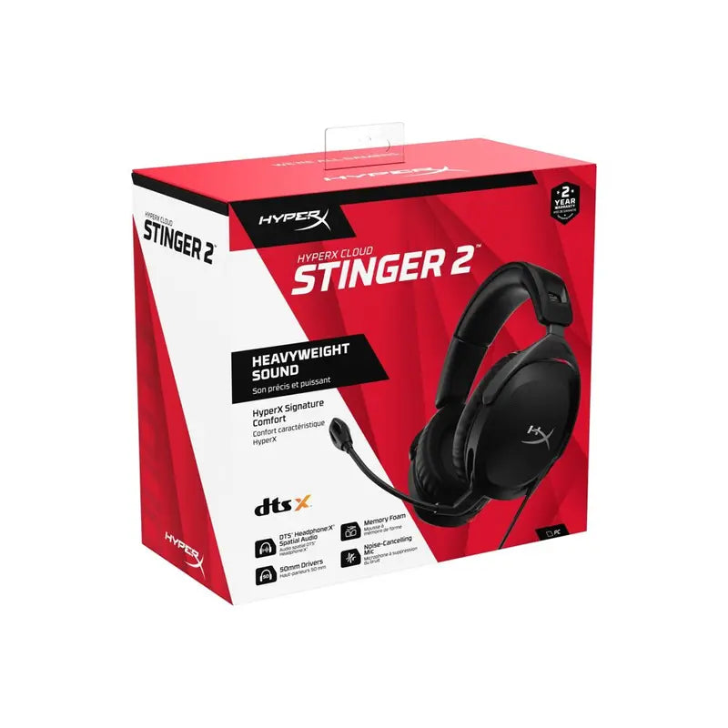 HyperX Cloud Stinger 2 Wired Gaming Headset – PC, PS5, PS4, Xbox, Switch – Black