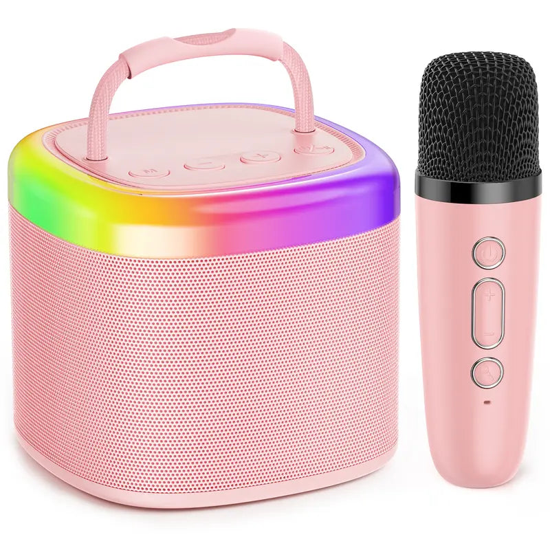 JYX D17 Mini Karaoke Machine – Bluetooth Speaker with Wireless Microphones & RGB Lights