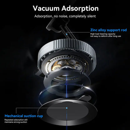 Magnetic Suction Car Phone Mount – 360° Rotating, Foldable, No Power Needed