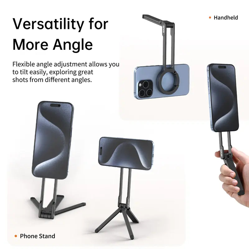 Ulanzi MA30 Magnetic Phone Tripod – MagSafe Compatible, Foldable Aluminum Grip