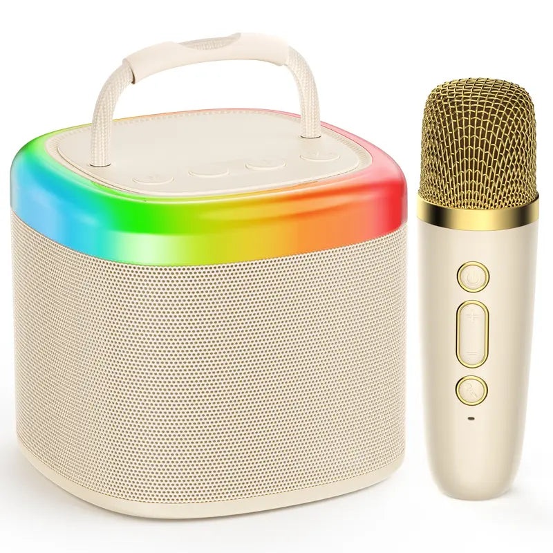 JYX D17 Mini Karaoke Machine – Bluetooth Speaker with Wireless Microphones & RGB Lights