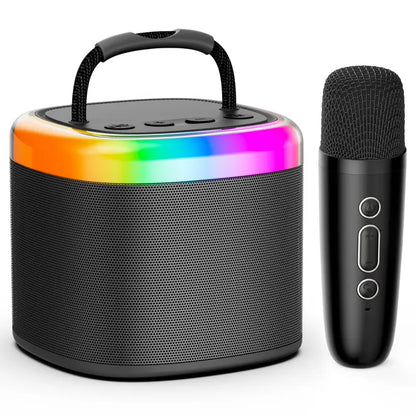 JYX D17 Mini Karaoke Machine – Bluetooth Speaker with Wireless Microphones & RGB Lights