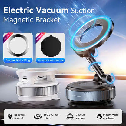 Magnetic Suction Car Phone Mount – 360° Rotating, Foldable, No Power Needed
