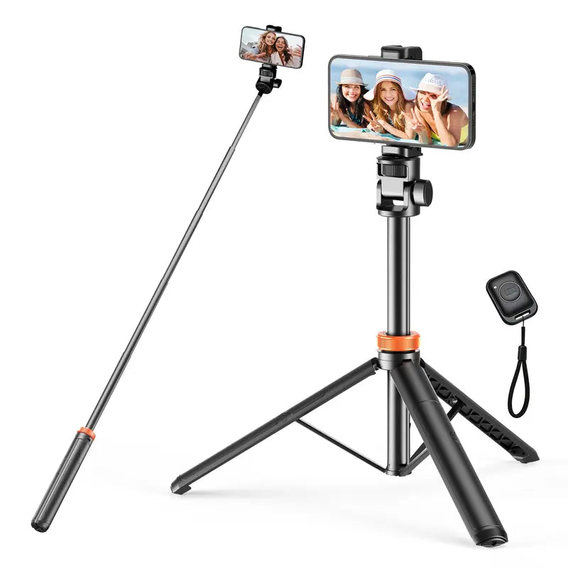 61" Selfie Stick Tripod with Wireless Remote – Aluminum, Extendable Phone Stand