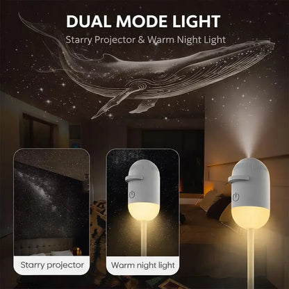 Galaxy Projector Night Light – 2-in-1 Starry Sky Projection & Warm Light, USB Powered