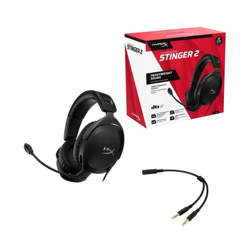 HyperX Cloud Stinger 2 Wired Gaming Headset – PC, PS5, PS4, Xbox, Switch – Black