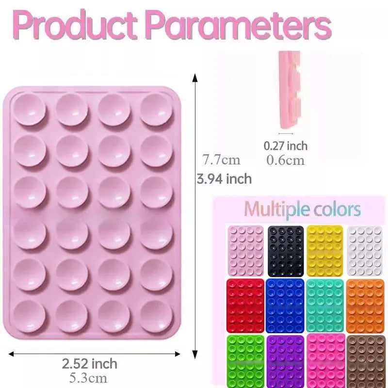 Double-Sided Silicone Suction Phone Holder – Hands-Free Mount for Mirrors & Tiles