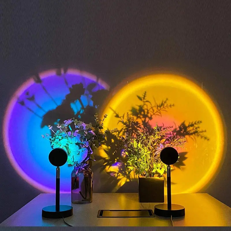 RGB Sunset Projector Lamp with Remote – 180° Adjustable, 4 Light Modes