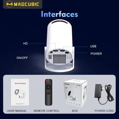 Magcubic HY300 Pro Mini Projector – 720p, Android 14, Wi-Fi 6, Auto Keystone