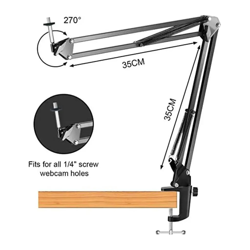 Overhead Phone Mount with Ring Light – Adjustable Desk Arm for Filming & Live Streaming