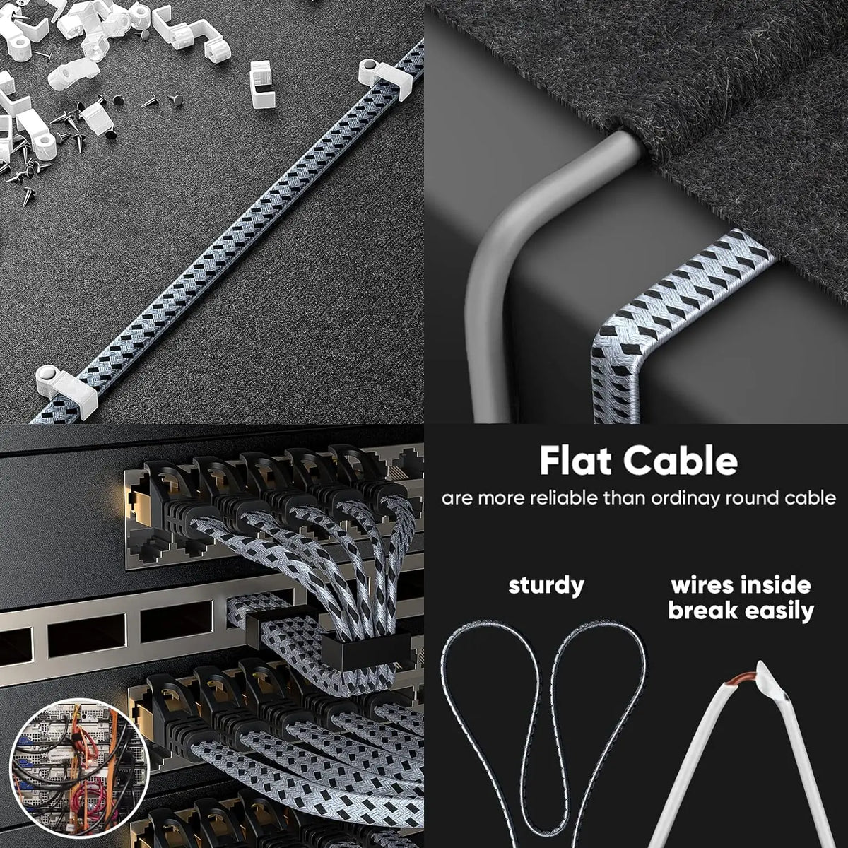 Cat 8 Ethernet Cable – 40Gbps, 2000MHz, Braided RJ45 Network Cable 10m